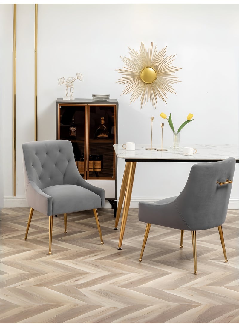 SEYNAR Dining Chair Set of 2,Modern Velvet Dining Chairs with Gold Legs,Elegant Tufted Accent Chairs for Reception, Living Room or Study Room - Image 3